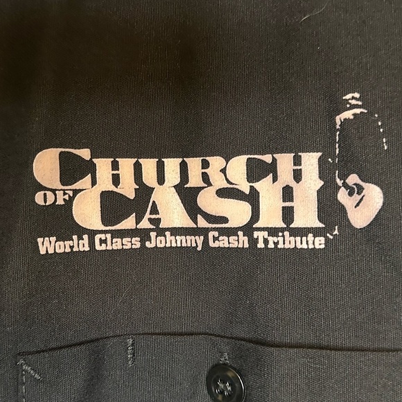 Church of Cash Men’s Button Down Short Sleeve Shirt Size Large Black - Picture 2 of 5